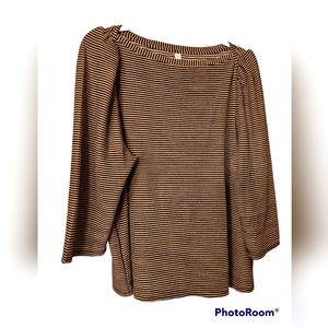 *SALE* Mango Black and Tan Striped Top